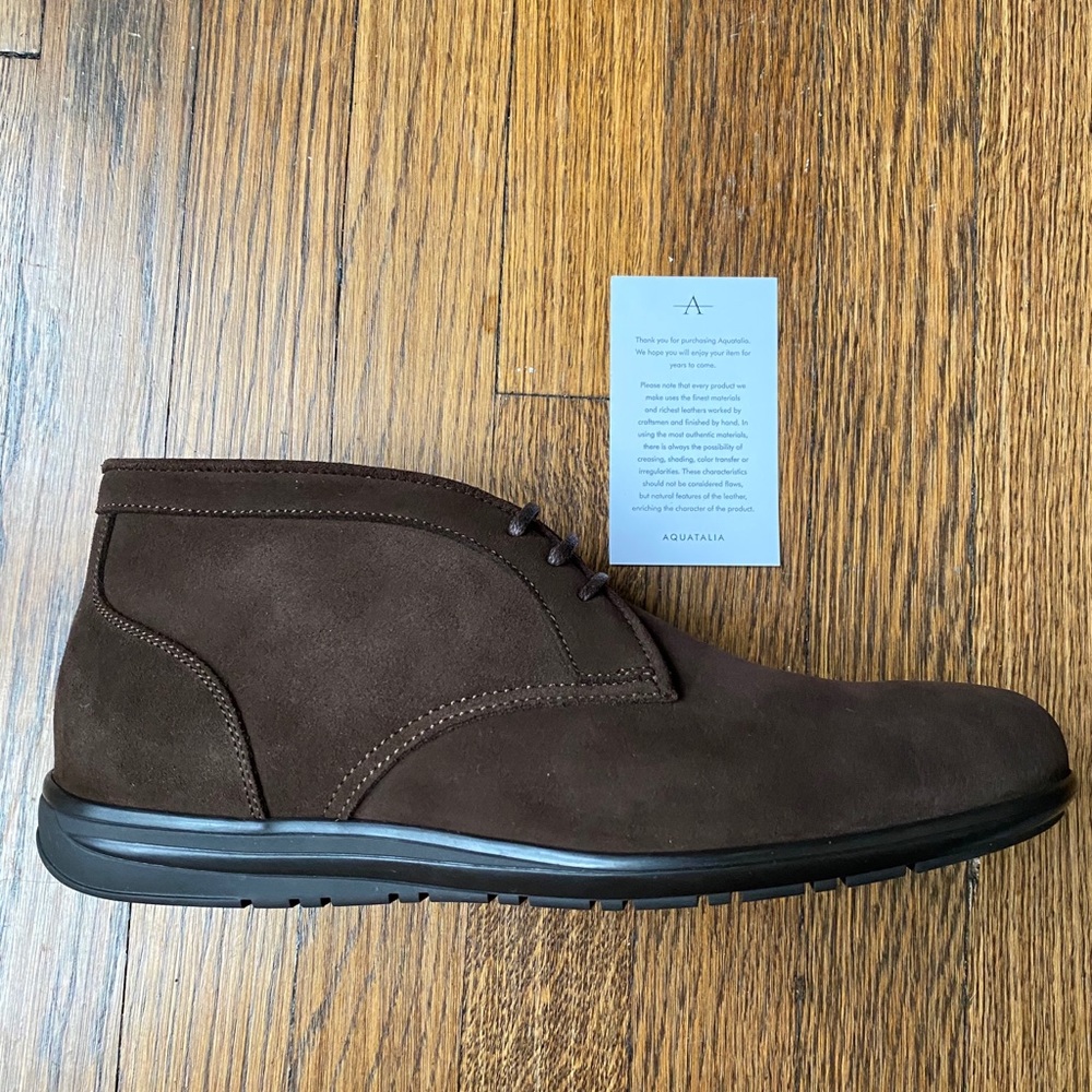 Aquatalia Men’s Brown Suede Chukka SIZE: 11.5